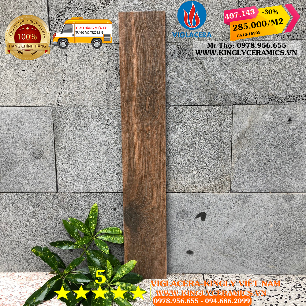 Gạch giả gỗ Viglacera MDC 15X90 CA10 15905